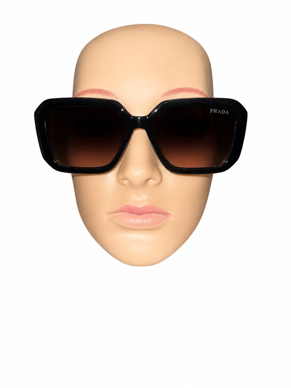 Oversized Black Square Sunglasses | Brown Gradient Lens